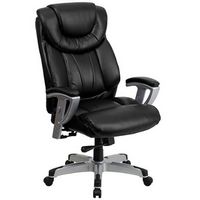 Flash Furniture - Hercules Contemporary Leather/Faux Leather Big &amp; Tall Swivel Office Chair - Bla...