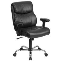 Alamont Home - Hercules Big &amp; Tall 400 lb. Rated Mid-Back Ergonomic Task Chair - Black LeatherSoft