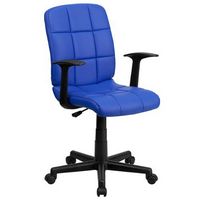 Alamont Home - Clayton Modern Vinyl Swivel Office Chair with Arms - Blue