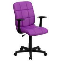 Alamont Home - Clayton Modern Vinyl Swivel Office Chair - Purple