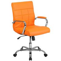 Alamont Home - Vivian Contemporary Vinyl Executive Swivel Office Chair - Orange