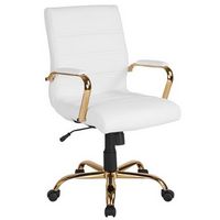 Alamont Home - Whitney Mid-Back Modern Leather/Faux Leather Executive Swivel Office Chair - White...