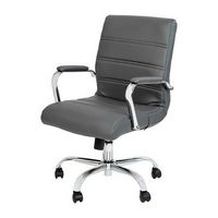 Alamont Home - Whitney Mid-Back Modern Leather/Faux Leather Executive Swivel Office Chair - Gray ...