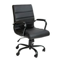 Alamont Home - Whitney Mid-Back Modern Leather/Faux Leather Executive Swivel Office Chair - Black...