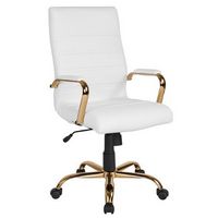 Alamont Home - Whitney High Back Modern Leather/Faux Leather Executive Swivel Office Chair - Whit...