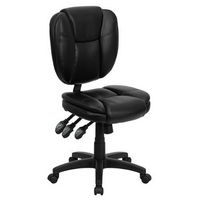 Alamont Home - Caroline Contemporary Leather/Faux Leather Swivel Office Chair - Black LeatherSoft