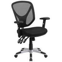 Alamont Home - Sam Contemporary Mesh Swivel Office Chair with Adjustable Arms - Black