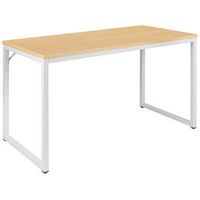 Flash Furniture - Tiverton Collection Rectangle Industrial Laminate  Office Desk - Maple Top/Whit...
