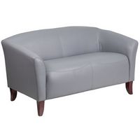 Alamont Home - Hercules Imperial Contemporary 2-seat Leather/Faux Leather Reception Loveseat - Gray