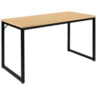 Flash Furniture - Tiverton Collection Rectangle Industrial Laminate  Office Desk - Maple Top/Blac...