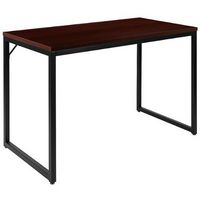 Alamont Home - Tiverton Collection Rectangle Industrial Laminate  Office Desk - Mahogany Top/Blac...