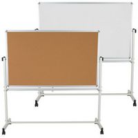 Alamont Home - Hercules Reversible Mobile Cork/Marker Board - Natural/White