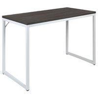 Alamont Home - Kimberly Rectangle Industrial Laminate  Office Desk - Rustic Gray Top/White Frame