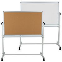 Alamont Home - Hercules Reversible Mobile Cork/Marker Board - Natural/White