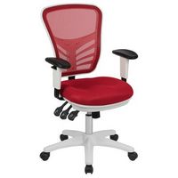 Alamont Home - Nicholas Contemporary Mesh Executive Swivel Office Chair - Red Mesh/White Frame