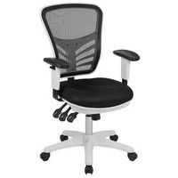 Alamont Home - Nicholas Contemporary Mesh Executive Swivel Office Chair - Black Mesh/White Frame