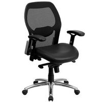 Alamont Home - Albert Contemporary Leather/Faux Leather Executive Swivel Office Chair - Black Lea...