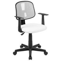 Flash Furniture - Flash Fundamentals Contemporary Mesh Swivel Office Chair with Arms - White