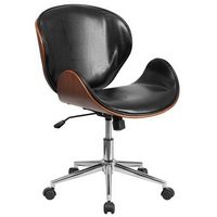 Alamont Home - Tana Contemporary Leather/Faux Leather Executive Swivel Office Chair - Black Leath...