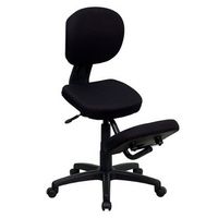 Alamont Home - Tatum Contemporary Fabric Kneeling Chair - Black