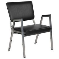 Alamont Home - Hercules Contemporary Vinyl Big & Tall Stack Chair - Black Vinyl