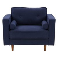 CorLiving - Mulberry Fabric Upholstered Modern Accent Chair - Navy Blue