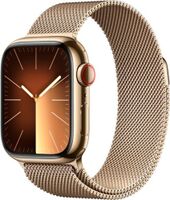 Apple Watch Series 9 (GPS + Cellular) 41mm Gold Stainless Steel Case with Gold Milanese Loop with...