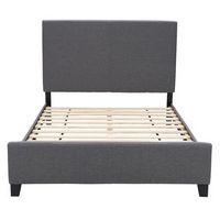 CorLiving - Juniper Fabric Upholstered Double Bed Frame - Grey
