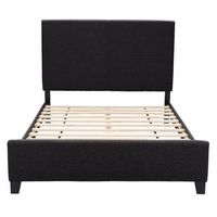 CorLiving - Juniper Fabric Upholstered Double Bed Frame - Charcoal