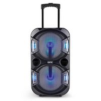 QFX - 2 x 10&quot; Trolley and Wheels BT Speaker Rechargeable - Black
