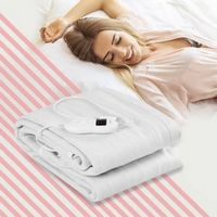 Costway - Electric Heated Mattress Pad Safe Full 8 Temperature 10h Timer - White