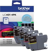 Brother - Genuine LC4014PKS Standard Yield 4-Pack Color Ink Cartridges - Black/Cyan/Magenta/Yellow