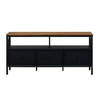 Walker Edison - Modern Farmhouse Solid Wood TV Stand for Most TVs up to 65” - Rustic Oak/Black