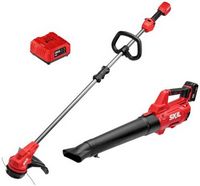 Skil - 20-Volt 13-Inch Cutting Diameter Brushless Grass Trimmer and 400 CFM Leaf Blower (1 x 4.0A...