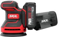 Skil - PWR CORE 20 Brushless 20V Random Orbital Sander Kit with PWR JUMP Charger - Black/Red