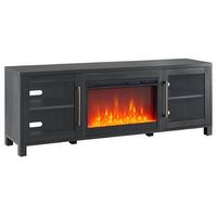 Camden&amp;Wells - Quincy Crystal Fireplace TV Stand for TVs up to 75&quot; - Charcoal Gray