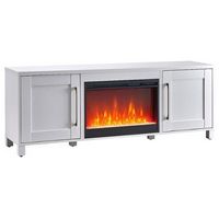 Camden&amp;Wells - Chabot Crystal Fireplace TV Stand for TVs up to 75&quot; - White