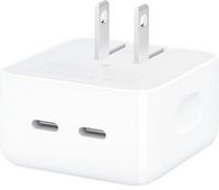 Apple - 35W Dual USB-C Port Compact Power Adapter - White
