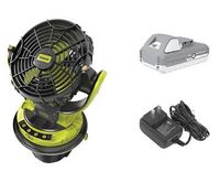 Sun Joe - 24-Volt iON+ Cordless Indoor/Outdoor Misting Fan Kit - Black
