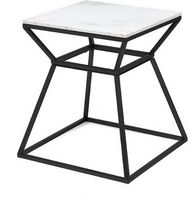 Adore Decor - Audrey Tall Marble Side Table - Black