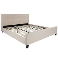 Alamont Home - Tribeca Button Tufted Upholstered Platform Bed - Beige