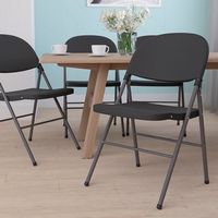 Alamont Home - Hercules Series Plastic Folding Chair (set of 4) - Black