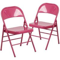 Alamont Home - Hercules Colorburst Series Double Hinged Metal Folding Chair (set of 2) - Shocking...
