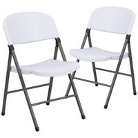 Alamont Home - Hercules Series Plastic Folding Chair (set of 2) - Granite White