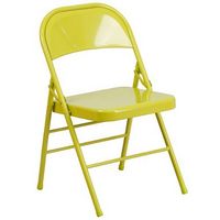 Alamont Home - Hercules Metal Upholstered Folding Chair - Twisted Citron