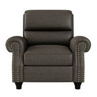 ProLounger - Chevon Bustle-Back Distressed Faux Leather Pushback Recliner Chair with Nailheads - ...