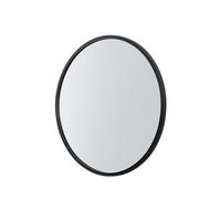 Walker Edison - Modern Minimalist Round Wall Mirror - Black