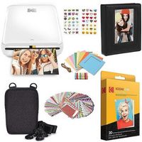 Kodak - Step Instant Photo Printer with 2" x 3" Zink Photo Paper, Deluxe Case, Album & More - White