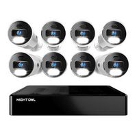 Night Owl - 8 Channel Network Video Recorder with 8 Wired IP 4K HD Spotlight Cameras and 2TB Pre-...