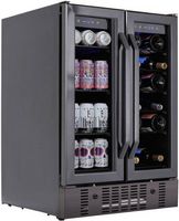 NewAir - 18 Bottle and 58 Can Built-in Dual Zone Wine and Beverage Cooler with French Doors and A...